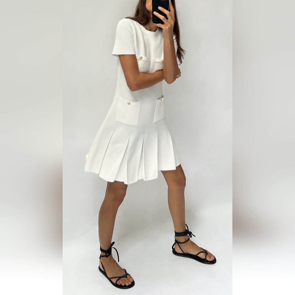 NWT Zara box pleat mini dress